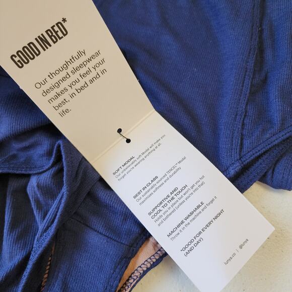 LUNYA Soft Modal Rib Brief In Sincere Blue Set of 3 XS NWT - Picture 5 of 9